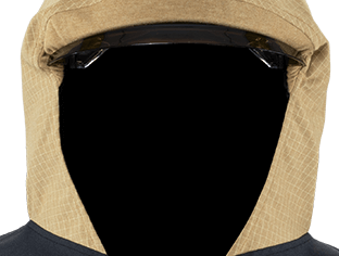 Eingearbeitetes Gummiband in der Kapuze